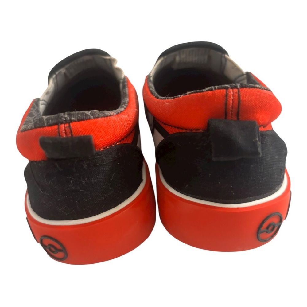 Pokemon Round Up Red and Black Kids Low Top Slip On Canvas Sneakers Size 13 - Picture 4 of 11